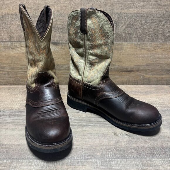 Justin Superintendent Brown Cowhide Leather Western Boot Men's Size 11 - Picture 6 of 7